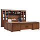Ningqiu Luoge (NICHLORT) new Chinese style boss desk and chair combination solid wood president desk bookcase high-end office chairman executive desk 3.2 meters desk