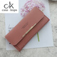 Casa-kupsck2025 Nueva billetera japonesa y coreana Mujer femenina Gran capacidad Posición múltiple Color sólido simple Versión actualizada de cuero de cuero y materia amarilla versátil