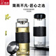 希诺（HEENOOR）带滤网单层玻璃杯PU套防烫加厚泡茶水杯子商务送礼品 XN-6196-530ml本色+杯套杯刷