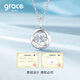 Grace Girl Platinum Diamond Möbius Necklace Women's Light Luxury Platinum Smart Pendant Heartfelt Gift for Girlfriend Valentine's Day Platinum Diamond Möbius Necklace + Light Luxury Gift Box