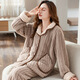 
FHHUABD flannel pajamas for women in autumn and winter thickened coral velvet home clothes for middle-aged and young mothers can wear two-piece sets outside T687 orange powder kangaroo bear super thick 2XL: Recommended (135-150Jin [Jin equals 0.5 kg])