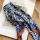 
Miao Yijia silk scarf for women, small square scarf tie neck high-end Korean scarf thin retro scarf tie summer temperament simple retro Korean navy brown edge square scarf