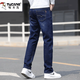 
Woodpecker Jeans Men's 2025 New Loose Straight Summer Thin Cool and Versatile Wear-resistant Stretch Casual Long Trousers 021 Blue + 009 Blue [Regular] 32