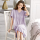 Nightgown modal pour femmes Pyjamas d'été modaux d'été pour femmes 2025 Nouveaux manches minces de grande taille de grande taille M686 Violet 3xl [160-180jin [Jin est égal à 0,5 kg]]]