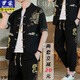 
Romon Tang suit men's summer thin ice silk short-sleeved T-shirt retro ethnic Chinese style men's new Chinese style Hanfu 8618 white M