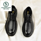 Woodpecker Sandales en cuir masculin 2025 Été Nouveau style respirant Hollow Casual Business Formal Ush Mesh seme épaisse avec des trous, Chaussures en cuir punché noir A15262 pour hommes 41