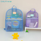 Ouliyi mesh backpack transparent children's portable storage bag for going out for children, boys, elementary school students, girls, summer travel school bag light [large size] black (including pendants) 6173