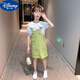 Disney (Disney) Girls' Strap Skirt New Little Girls' Skirt Summer Baby Girl Short Sleeve Overalls Fruit Green Strap Skirt + Shirt (Set) 110 Recommended height 95-105 cm