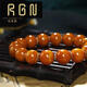 RGN COLECTIBLES Old Wax Flower Patrón de llamas de la llama Pulsera de cejas Guinea suelto de pollo Aceite amarillo miel de bucle de bucle de un solo brazalete para mujeres A3524 Colección de huérfanos 13.1 gramos 10.5 mm+
