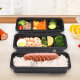 
Poplar flower 500ml disposable rectangular lunch box Japanese long strip single grid lunch box double three grid lunch box egg tart pack 50 sets 1047 dark brown two grid box with lid 50 sets