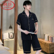 浪莎（LangSha）睡衣男夏季夏天薄款冰丝短袖休闲可外穿男士2025新款日常家居服套 12532【云朵棉绉布款】 L 建议身高170左右，体重100-130