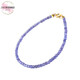 ZHIO Tanzanite Bracelet for Women East China Sea Crystal Agate Jade Small Sugar Cube Scattered Bead Necklace Blue Gemstone Bracelet Bead Diameter About 2mm - Hand Circumference About 15+3cm Extension Chain