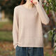 HUALIN FASHION 2025 new literary solid color sweater for women loose and versatile apricot color 9901 model M Recommended 115-130Jin [Jin equals 0.5 kg]