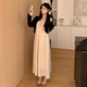 
Jingqi (JOYNCLEON) maternity suit spring and autumn 2025 new fashion loose lace-up suspender dress sun protection cardigan two-piece suit black cardigan + white apricot suspender skirt Jtz15606 XL
