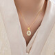 Sterling silver 925 Hetian jade necklace lotus shape women's new Chinese style flower collarbone chain peace buckle girlfriend pendant D13791 Tyrgy Furong necklace 925 silver