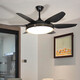 Opda Daqi living room fan lamp 2025 new large size Guangdong Zhongshan lamp electric fan hall ceiling fan lamp full spectrum 1039 black 52 inch three-color dimming 96 watts Maotian
