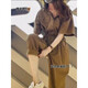
S.SOFEA summer new waist-retracting work jumpsuit Korean-style age-reducing straight-leg pants Khaki 1098# M [Suggested 85-120Jin [Jin equals 0.5 kg]]