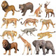 Süßes Heim -Kinderspielzeug simuliert Wildtiermodel Giraffe Elefant Tiger Löwe Cheetah Wolf Baby Kognitiver Orament 679 Großer weißer Kaninchen