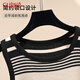 Ancient and Modern (GUJIN) [Contrast Color Stripes] Knitted Small Slings for Women in Spring and Autumn Underwear Base Shirt Niche Sleeveless Short Top