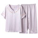 
Modal middle-aged mother ice silk thin style summer middle-aged and elderly women silk. Silk short-sleeved pajamas and women's home clothes set 683 bean paste (cross sleeve trousers) L [recommended 80-100 Jin [Jin equals 0.5 kg]]
