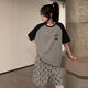 
Jingpufei summer loose large size cartoon short-sleeved women's pajamas and home clothes set 687 carrots fast running 170 M size [suggested 80-90 Jin [Jin equals 0.5 kg]]