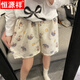 Hengyuanxiang cartoon cute shorts for women thin summer pajamas loose and comfortable baby feeling walking pants student casual home pants 702 2XL 135-150Jin [Jin equals 0.5 kg]