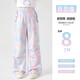 NICKYBABY girls wide-leg pants 2025 new summer ice silk work pants children's pants girls big children's summer quick-drying mosquito-proof pants 15262 fantasy color 120 cm