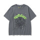 
Fadenjue American Sp5DER 555555 Summer foam spider web printing men and women couples loose casual short-sleeved T-shirt 6218# black (230g double yarn fabric) S