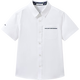 YEEHOO boys' shirts and children's clothes summer casual college style short-sleeved shirts summer new pure cotton medium and large children's clothing badge pocket college white 120