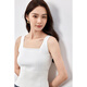 Shangdubila small suspender vest for women in spring and autumn harvest waist and slim short top casual and simple inner wear off beige M