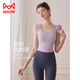 Catman yoga clothes for women 2025 new vest with chest pad Pilates training suit can be worn outside, beautiful spring and summer tops, hyacinth purple vest 2XL recommended 140-155 Jin Jin equals 0.5 kg