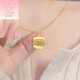 DOMEN plated 18K rolled edge small square brand necklace for women imitation gold AB chain chocolate brand clavicle chain