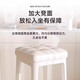 凳子北欧轻奢餐凳家用加厚软包方凳可叠放便携备用凳梳妆台化妆凳 浅灰色凳面-白腿