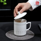 Shunxiang tea cup with lid ceramic cup business meeting reception water cup pottery office 10-pack company meeting tea cup