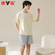 El algodón de algodón puro de pijamas para hombres de Yalu, el algodón delgado de manga corta, se puede usar ropa casera casual de ropa para niños de gran tamaño 42M13601 XL Peso recomendado 120-140Jin [Jin equivale a 0.5 kg]