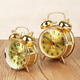 Mélange d'horloge en métal Vintage Méclat mécanique Sonnerie Mouvement métallique Poulet Mariation de riz Nostalgique Retro Bell horloge Horloge Horse Hof Watch Golden Trumpet [Mécanical Modèle 867]