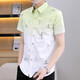 Shirt à manche à manches courtes de style coréen pour hommes semi les chemises minces minces jeunes beaux jaunes 833 m 80-104jin [Jin est égal à 0,5 kg]