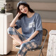 Yishangyou 2025 Neues Pyjamas für Frauen im Sommer Pure Cotton Kurzärärmelte zweiteiliger Sommer gestreiftes Hauskleidung YZT9855 M Damen-Stil empfohlen 80-100jin [Jin gleich 0,5 kg]