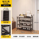 Yimo shoe rack home iron multi-layer installation-free foldable simple shoe cabinet home storage rack black four layers 70
