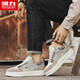 Chaussures guerrières Chaussures pour hommes polyvalents pour hommes Chaussures de sport décontractées l699c blanc / marron clair / marron 40
