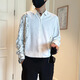 Rongxitu White Shirt à manches longues à manches tendance Sense de conception de conception belle chemise A698 Black L