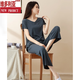 Pyjamas de style Victoria pour femmes en été pantalon recadré à manches courtes à manches courtes minces nouveaux vêtements domes