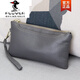 Pollover Damen Clutch Neues 2025 echtes Leder Modetrendy Handtasche Frauen kleine Tasche Mini personalisierte weiche Lederhandtasche mittelschwarz