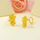 BZK pure gold 999 5G gold earrings for women auspicious flower earrings earrings temperament versatile gold-plated earrings 1.98g new Gesang flower ear hooks with certificate + gift box