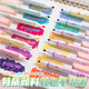 Yiwanka Highlighter kann mit 6 Packungen, hochwertiger Schülermarkierungsschlüssel, Doppelkopf ohne Verschmutzung, Account Mark Color Pen KBX-6296a gestapelt werden
