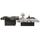 Il jiangong italien minimaliste rock rock table bas basse luxe luxe moderne simple salon marbre petit appartement carré haut et basse combinaison 80 * 80 * 45 petite table basse + 120 * 120 * 3523 Ensemble entier