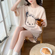 
Xushansi pajamas for women in summer fat mm200Jin [Jin equals 0.5 kg] plus fat plus size shorts shorts cartoon cute home clothes summer suit 679 green dinosaur 4XL recommended 172-200Jin [Jin equals 0.5 kg]