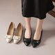 
Red Dragonfly Leap Moon Shoes High Heels 25 Spring Thick Heels Women's Shoes Pointed toe Workplace Small Leather Shoes Single Shoes WLB15124 Black 40