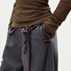 Menos [mismo estilo en el centro comercial] 2025 Summer Nuevo pantalones de recorte recto informal 2p4e13660 011 Carbon Black M