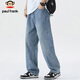 Big Mund Monkey (Paul Frank) Jeans Herren Sommer Amerikaner Retro Hosen Herren lose lockere Freizeithosen Herren trendy hellblau 32